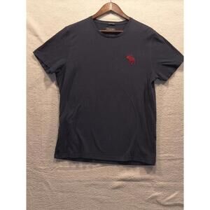 VTG Abercrombie & Fitch T Shirt Mens L  Blue Large Moose Short Sleeve